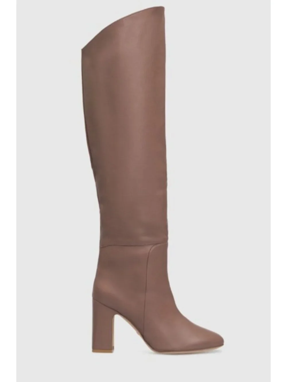Stuart Weitzman Brown Leather Suede Cuff Knee High Boots Block Heel Size 9 Spain